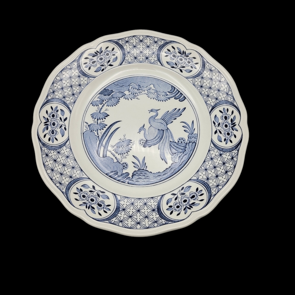 Old Chelsea Furnivals Plate Blue Birds Flowers Retired England